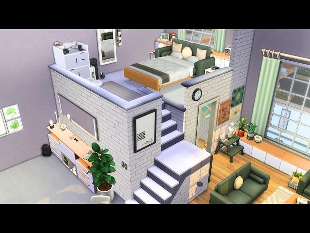 Tiny Loft Apartment (910 Medina Studios)   Sims 4 Speed Build Stop Motion (NO CC)