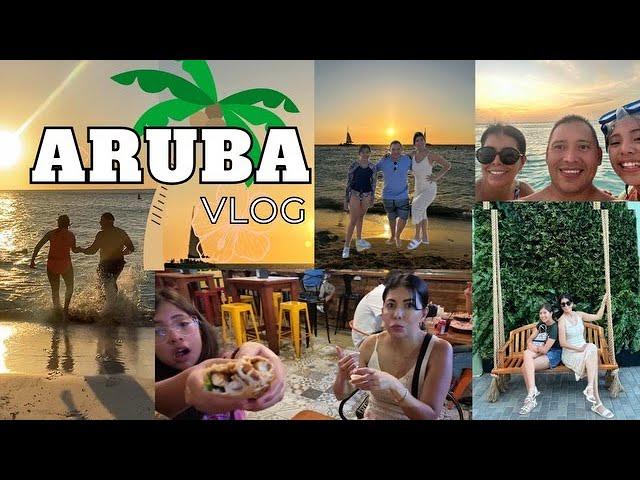 ARUBA TRAVEL VLOG️ | 1st Day | Eagle Beach | Palm Beach & The Marketplace | Family vacation ️