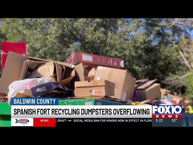 Overflowing bins are a result of holiday recycling in Spanish Fort