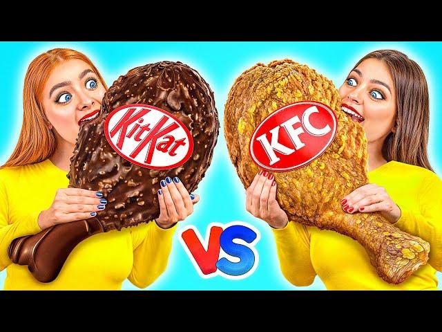 Real Food vs Chocolate Food Challenge | Funny Kitchen Hacks by Multi DO Challenge