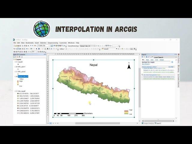 Interpolation | Extract elevation data from google earth pro | ArcMap