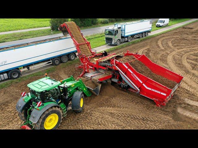 Potato harvest in Germany / Dewulf Kwatro Harvester in Action & Grimme RH 24-60 Combi Clean Loader!