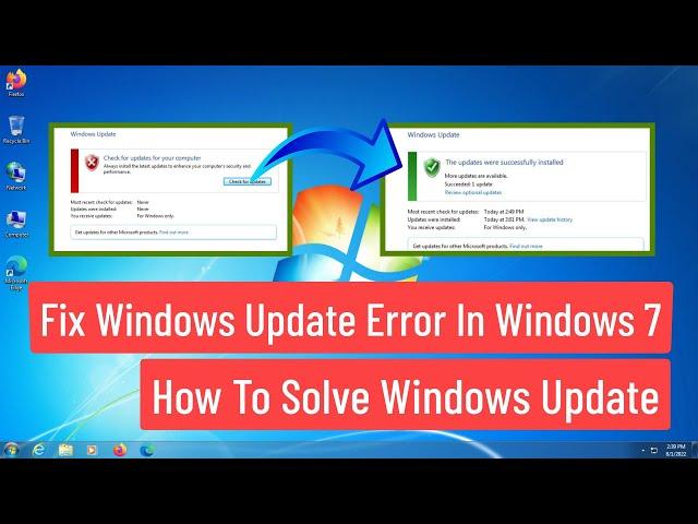 Fix Windows Update Error In Windows 7 | How To Solve Windows 7 Update Problem [FIXED]