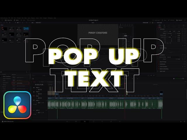 Paano Gumawa ng Pop Up Text | Davinci Resolve Tutorial