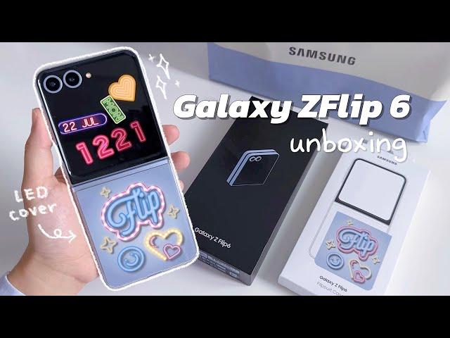 Samsung Galaxy Z Flip 6 unboxing 🩵 LED card + accessories z플립6