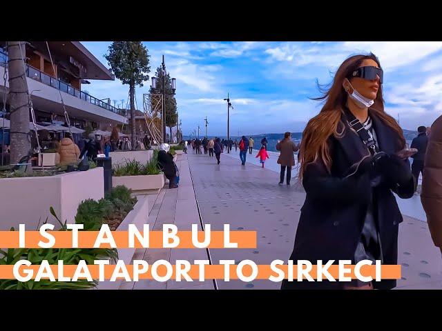 Istanbul Turkey Walking Tour Through Galataport Karakoy Galata Bridge Sirkeci 2021 | 4K UHD 60FPS |