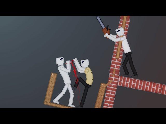 Humans Fight On Unstable Buildings In People Playground