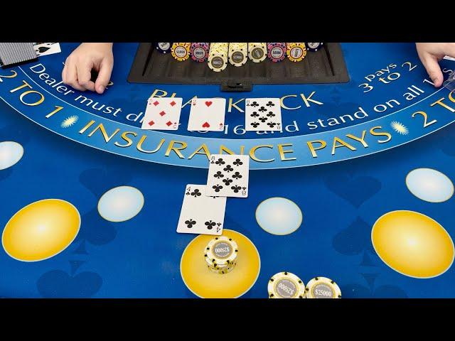 MASSIVE $175,000 HIGH STAKES BLACKJACK BETS VS DIFFICULT DEALER!