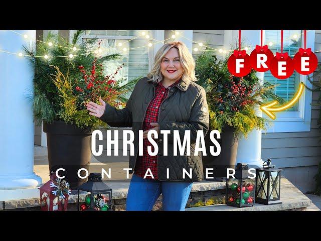 DIY Holiday Pots & Window Boxes using FREE Fresh Cut Evergreens! 