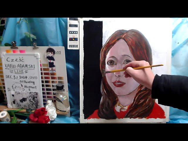 Oil painting  portrait day 3 op1401-3   [LIVE]--  "Contemporary art"