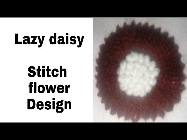 lazy daisy flower stitch hand embroidery sumaira butt art work