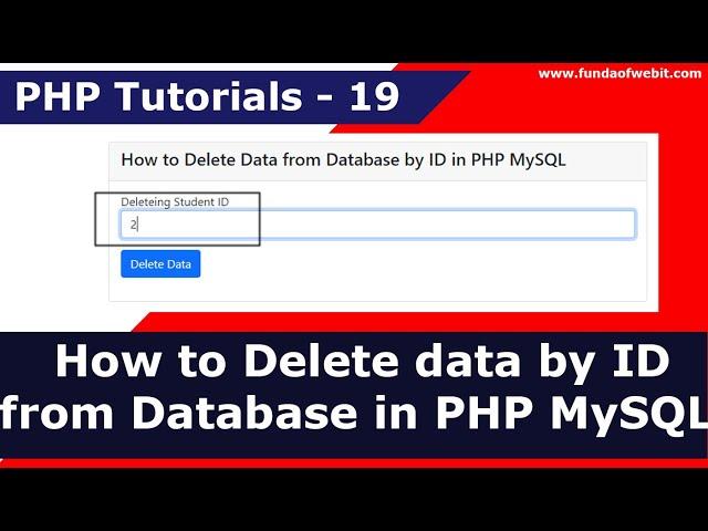 How to delete data from database by ID in PHP MySQL | PHP Tutorials - 19