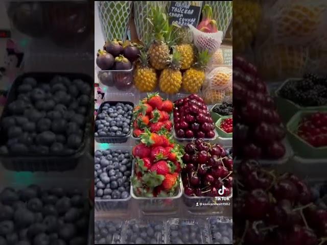 Amazing fruits удивительные фрукты от Камран Shorts Папайя клубника черешня ананас #шортс #личи