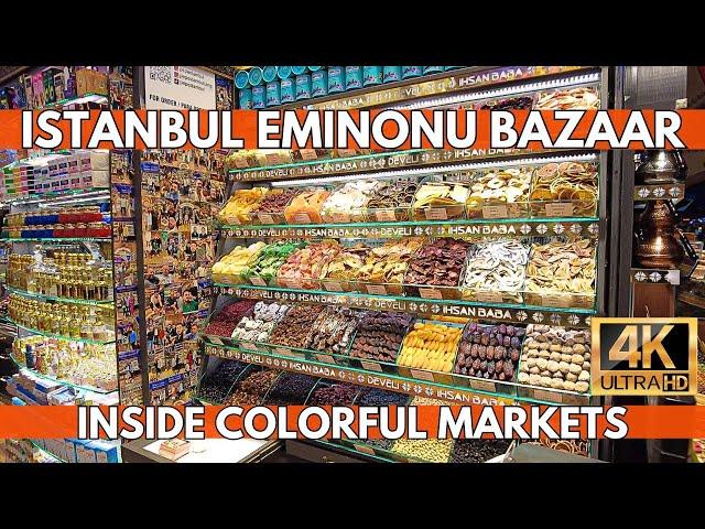 ISTANBUL TURKEY 2024 CITY CENTER MARKETS AROUND EMINONU BAZAAR 4K UHD WALKING TOUR AT MARCH