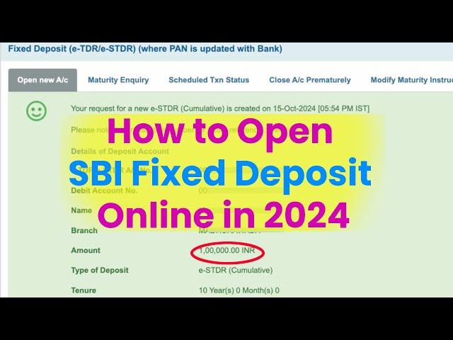 How to Open SBI Fixed Deposit Online in 2024 | 1 Lakh FD opening in SBI