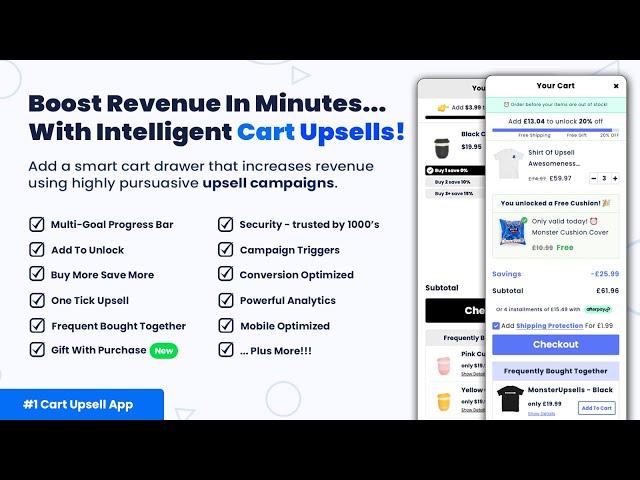 #1 Best Cart Upsell Shopify App | Monster Upsells