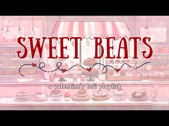 sweet beats  a valentine's lofi playlist, cute bakery ambience