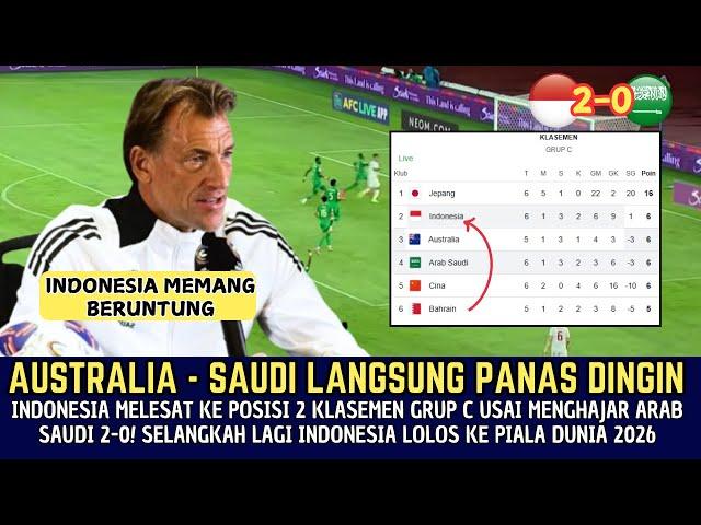 SAINGAN MENANGIS ~ Timnas Indonesia Melesat Ke Posisi 2 Klasemen Grup C Usai Menang 2-0 Vs Saudi