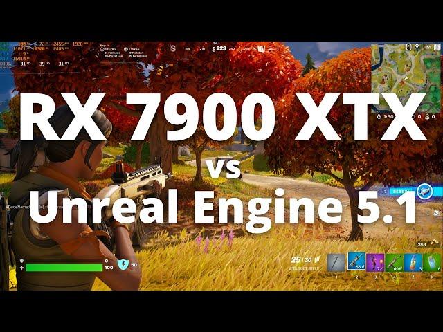 RX 7900 XTX vs Unreal Engine 5.1 with Lumen, Nanite, Ray Tracing, and TSR! (Tested in Fortnite)