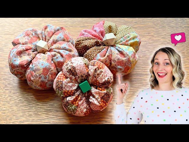 Easy DIY Fabric Pumpkins to Sew (3 Sizes!) Plus a Patchwork Pumpkin Version!