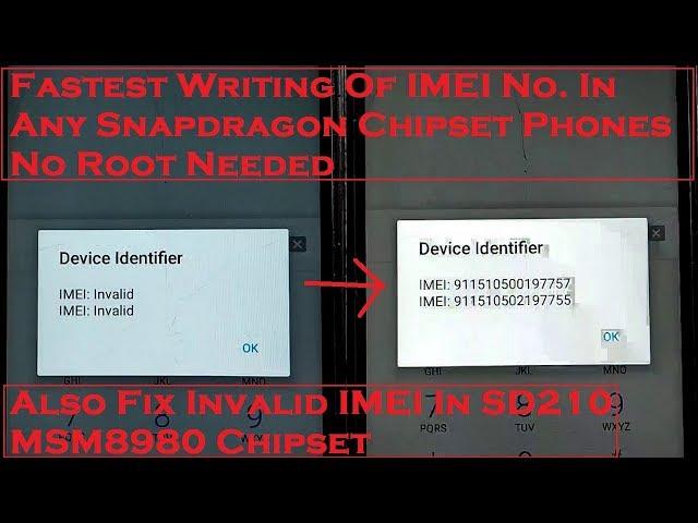 Fastest Writing Of IMEI No. In Any Snapdragon Chipset Phones No Root Needed 100% Working[HINDI]|2019