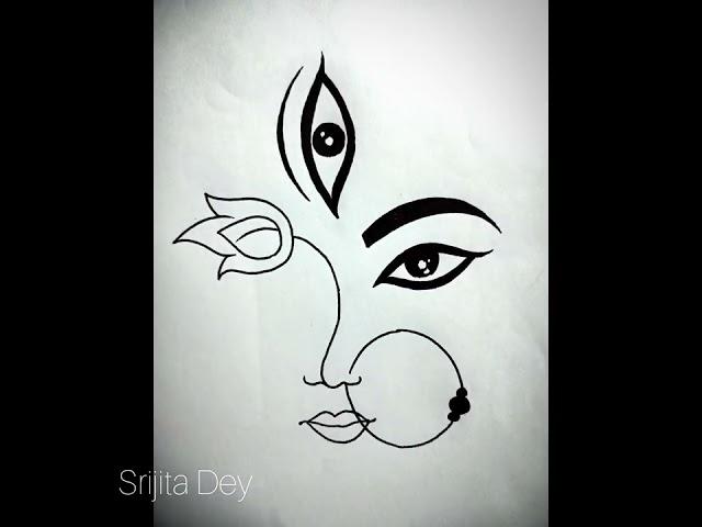 One line Simple Maa Durga drawing#shorts#fyp#maadurga#onelinedrawing#srijitadeyscreativity#ytshorts