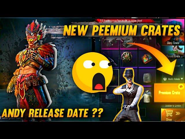 UPCOMING PREMIUM CRATES | ANDY CHARACTER RELEASE DATE | KHEL BC