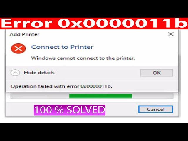 WINDOWS CANNOT CONNECT TO THE PRINTER, OPERATION FAILED WITH ERROR 0X00000011B | SOLVED PERMANENTLY.