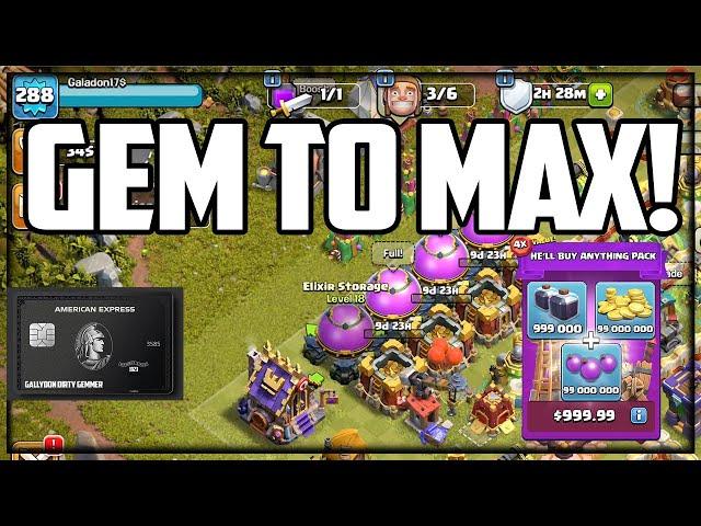 GEM TO MAX Clash of Clans (Town Hall Peter17$)