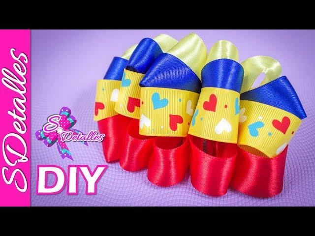 How to make bows: Pompom Multicolor Bow | Video# 122 | SDetalles | DIY