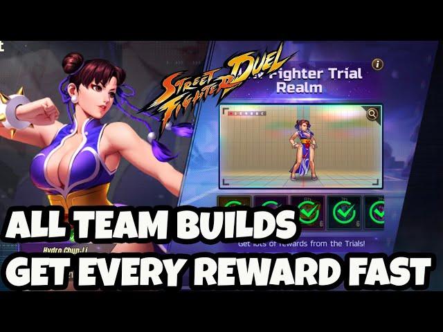 CLEAR HYDRO CHUN LI TRIAL REALM Team builds to get all rewards Street Fighter Duel