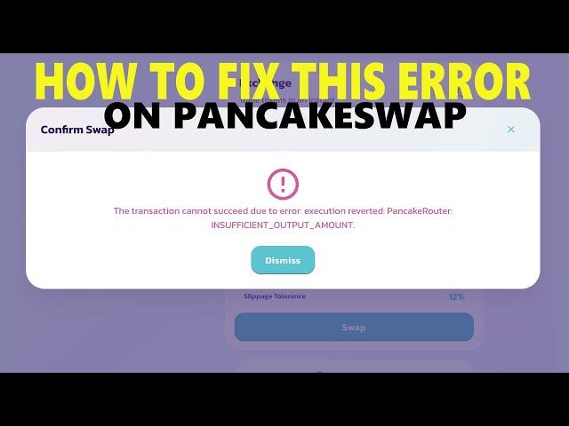 HOW TO FIX error: execution reverted: PancakeRouter: INSUFFICIENT_OUTPUT_AMOUNT. PancakeSwap