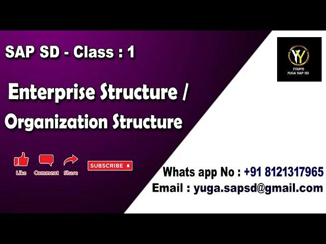 SAP SD- Class 1: Enterprise structure / Organization structure || Your's Yuga SAP SD