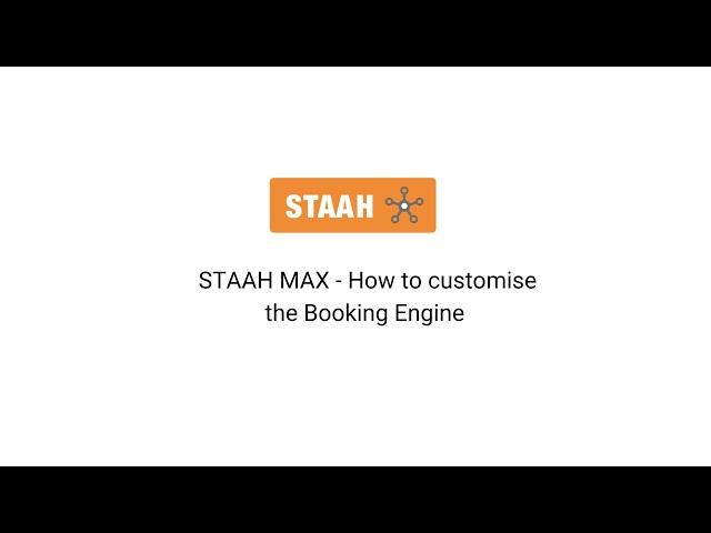 STAAH MAX How to customise the Booking Engine