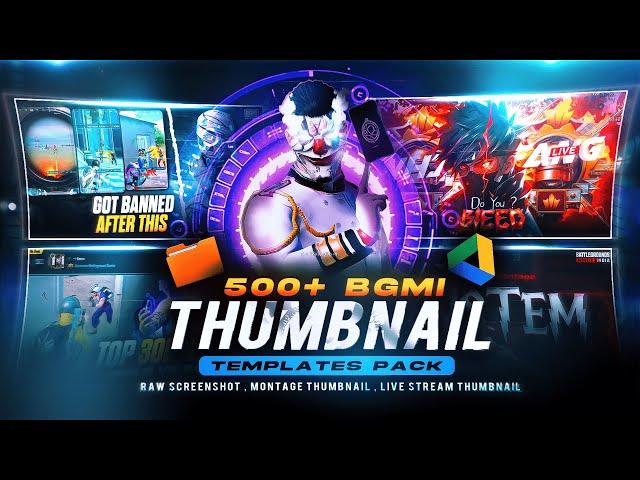 bgmi thumbnail pack Free Templates for BGMI / PUBG - With and Without Text  bgmi free thumbnail pack