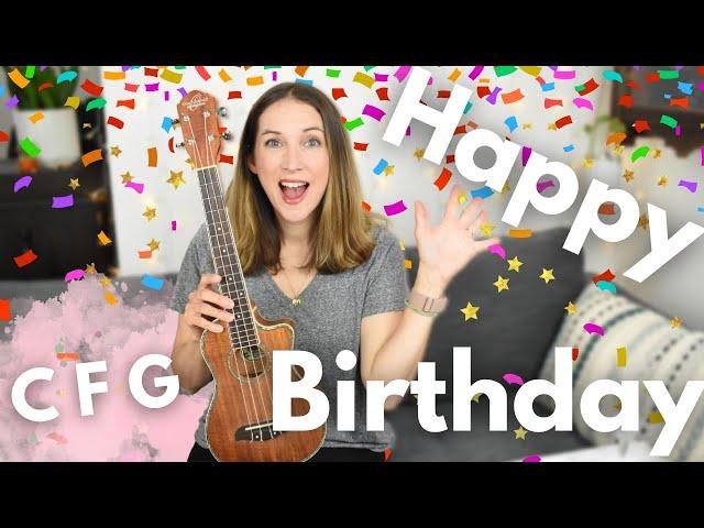 Easy Happy Birthday | ukulele song tutorial with 3 chords C F G