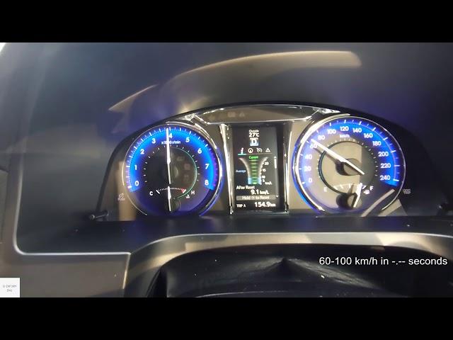 2017 Toyota Camry 2.5L (XV50) facelift Acceleration : 0-100 km/h / 0-160 km/h / 60-100 km/h