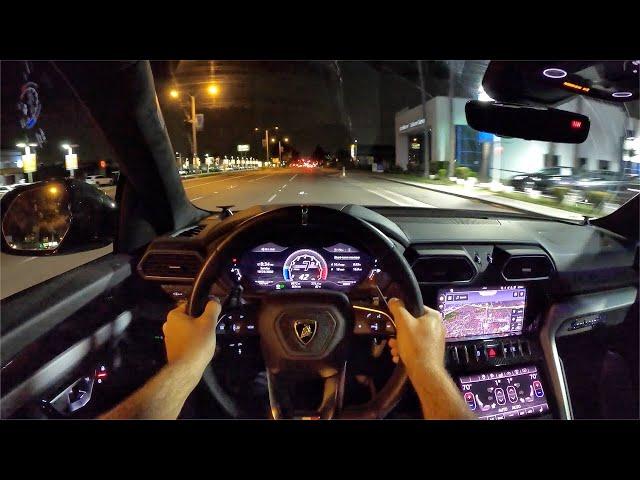 2020 Lamborghini Urus POV Night Drive (3D Audio)(ASMR)