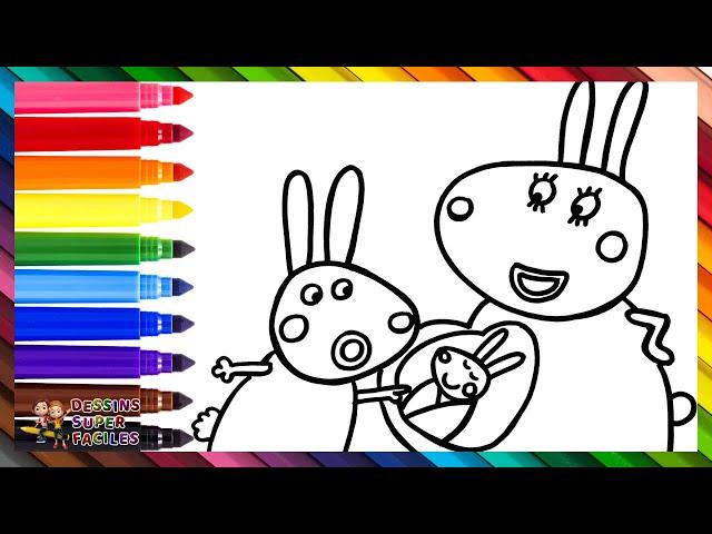 Dessin Et Coloriage De Rebecca Rabbit Et De Sa Maman Enceinte  Dessins Pour Les Enfants