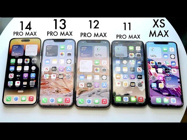 iPhone 14 Pro Max Vs iPhone 13 Pro Max Vs 12 Pro Max Vs 11 Pro Max Vs XS Max! (Comparison) (Review)