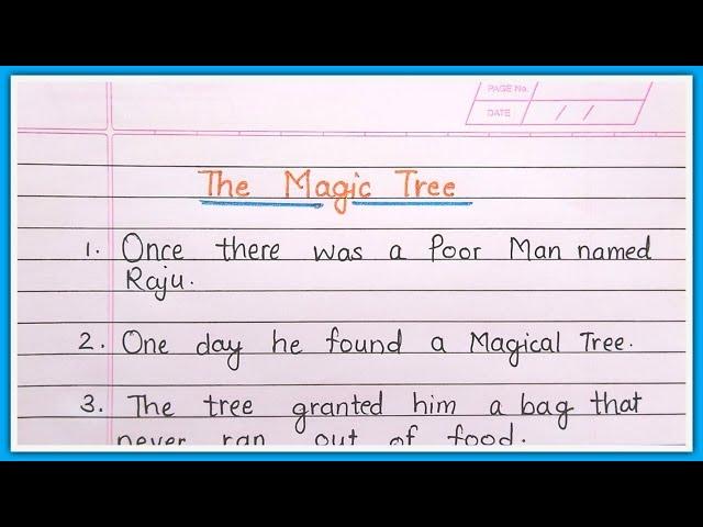 The Magic tree story 10 lines in english| moral story writing english | magic tree short story