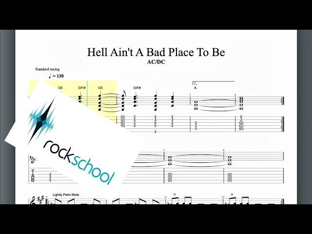 Hell Aint A Bad Place Rockschool Grade 5 Guitar