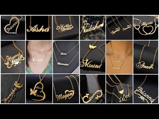 Latest Gold Name Pendant Designs 2023 | Trendy Name Locket with Chain Ideas #goldchain #namependant
