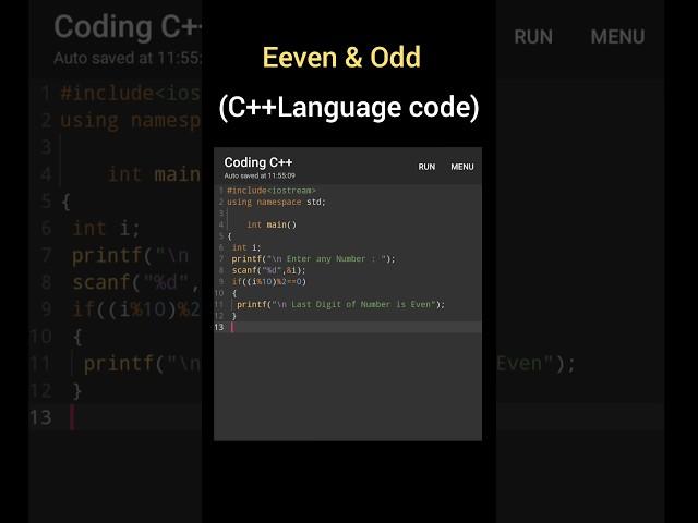 even or odd.in c ++,even or odd in c++,c++ programming odd even numbers#code #news#viralvideo