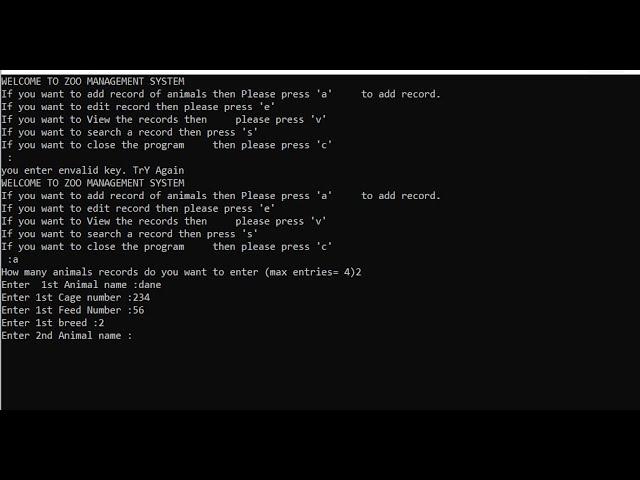 Zoo Management System in Python with source code | Source Code & Projects