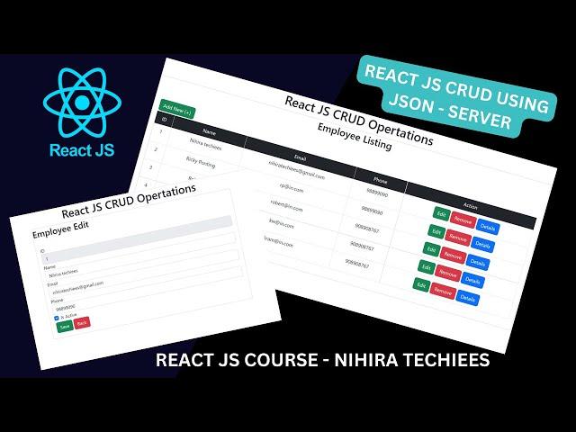 React JS CRUD Operations using JSON Server REST API | React JS Full Course