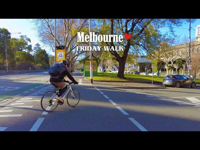 [4K] Melbourne Friday Walk: Silent City Walk in Winter ⎮Quiet Walk on a Winter Day