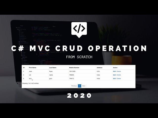 C# ASP.NET MVC  CRUD OPERATIONS USING AJAX,JQUERY,BOOTSTRAP(SQL DATABASE SERVER) ASP.NET PART - 1