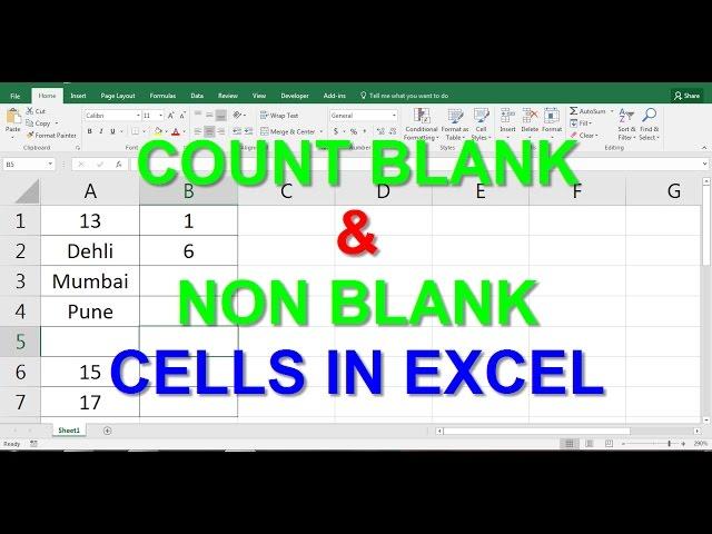 COUNT BLANK and NON BLANK CELLS in EXCEL