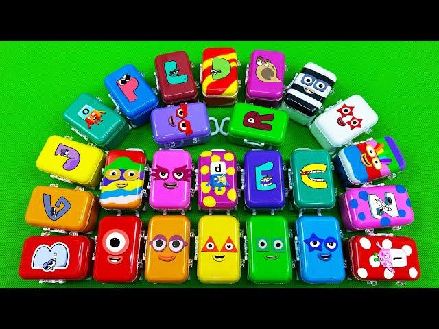 Rainbow SLIME: Looking Numberblocks, Alphablocks, Cocomelon with Mini Suitcase Coloring! ASMR